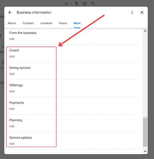 Google Business attributes 6