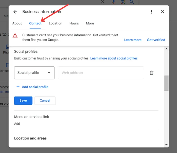 Adding Social Media Profiles to Google Business Profile 2