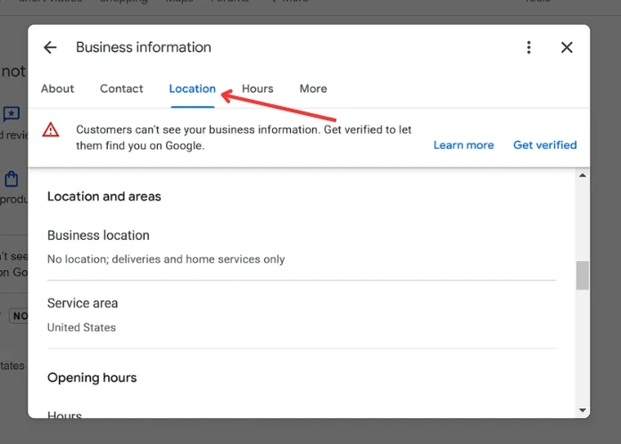 Services Area in Google Business Profile 2