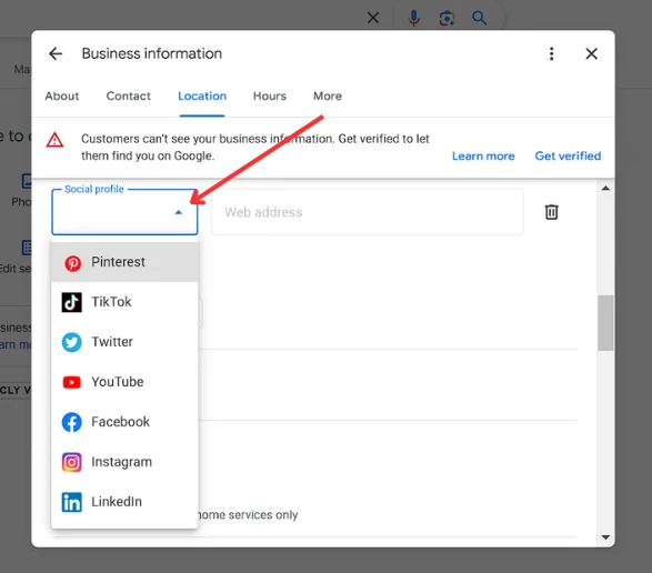 Adding Social Media Profiles to Google Business Profile 3