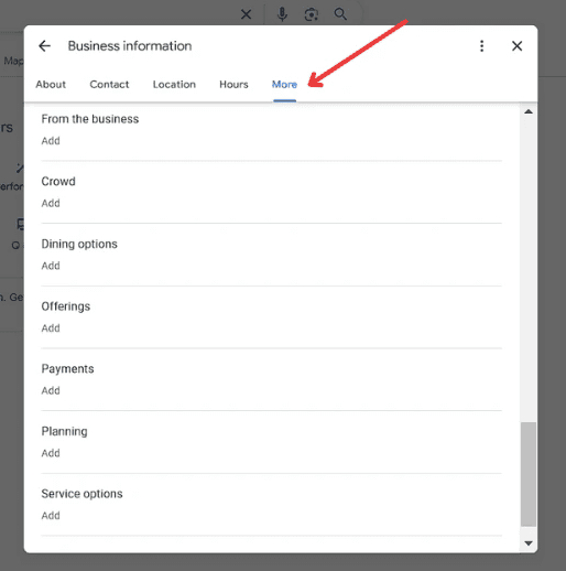 Google Business attributes 5